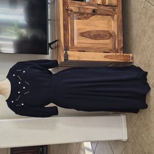 Vtg.R & K white beaded & Embroidery Top, Backside button up & Zipper Dress